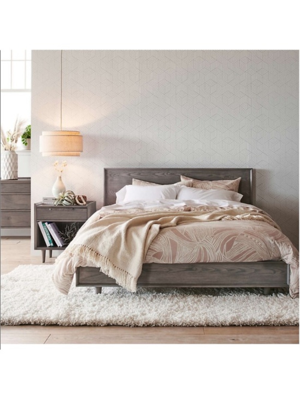 Crate & Barrel Anika Blush Duvet King